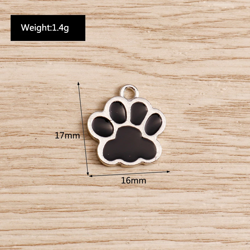 10 Stück Niedliche Emaille-Hundeknochen-Fußabdruck-Anhänger für Schmuckherstellung, Ohrringe, Halsketten, Armbänder, DIY-Bastelzubehör – Detail 9