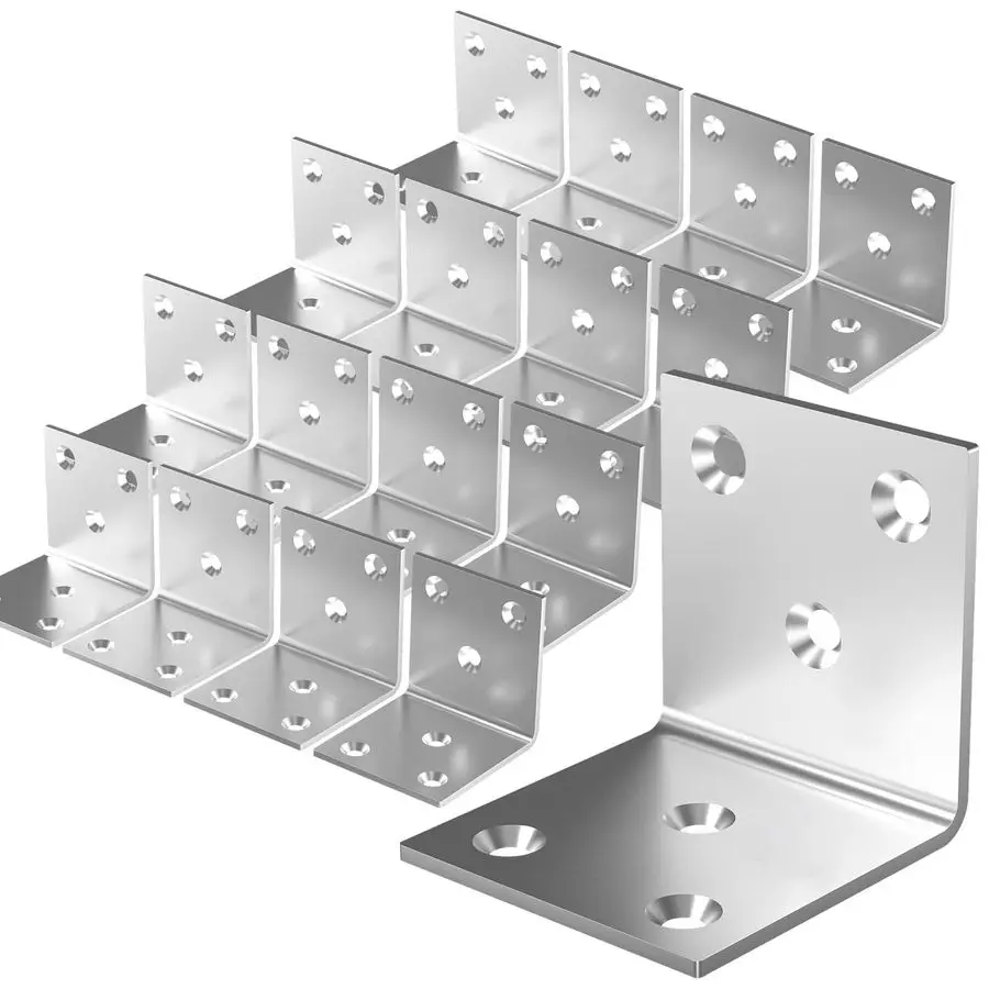 

Уголок из нержавеющей стали, кронштейн L-образный усиленный 2x2x2 для дерева, 50 мм (2 дюйма) шириной, металлический угловой кронштейн 90 градусов