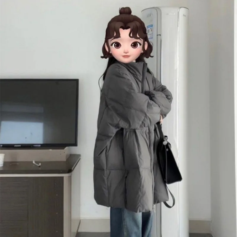 

Trendy down Cotton Jaet Women's Winter Loose Casual Thiened Korean Sle Mid-Length Coat Warm Comfortable Zipper Closure
