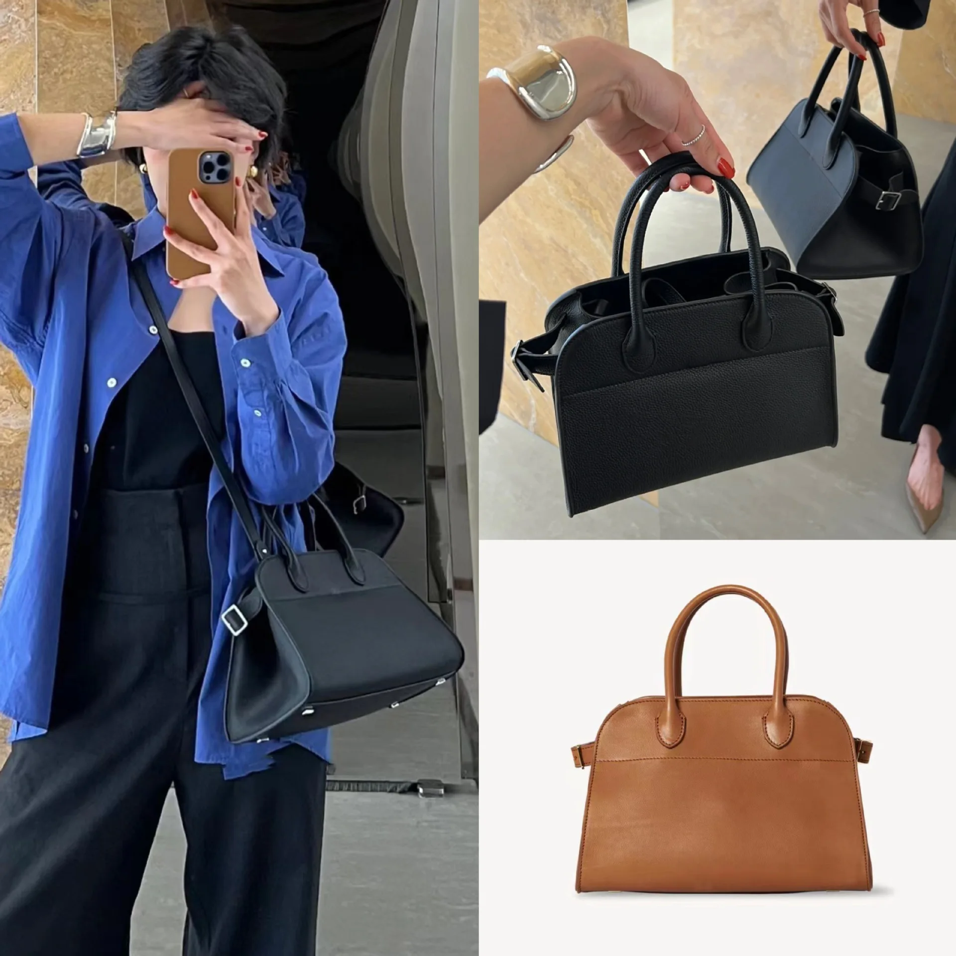 

2024 High Quality Women's Head Layer Cowhide Tote Bag Genuine Leather fashionable Handbag Large Capacity Togo Grain