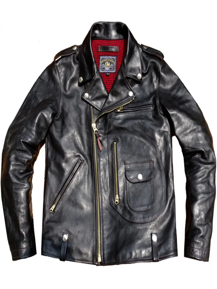 

Men’s J-24 Leather Jacket Biker Style Winter Outwear