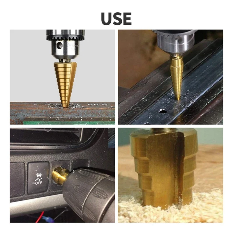 Foret étagé à rainure droite HSS, coupe-trou pour bois et métal, foret à noyau, foret Wildoda, 4-12mm