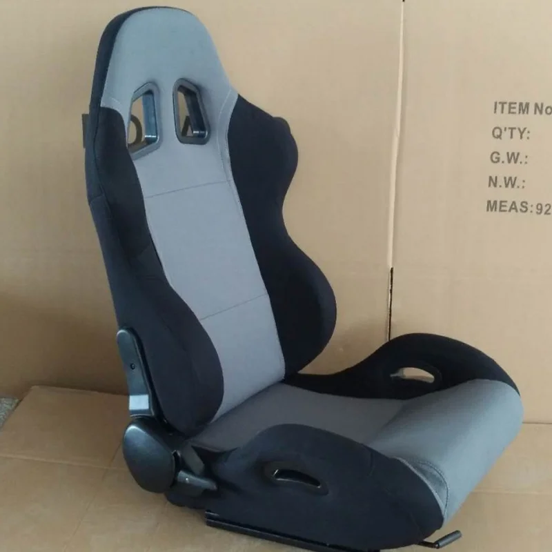 

Modified Car Single Slide Track Angle Adjuster Gray Embroidered Logo Racing Seat Accessories
