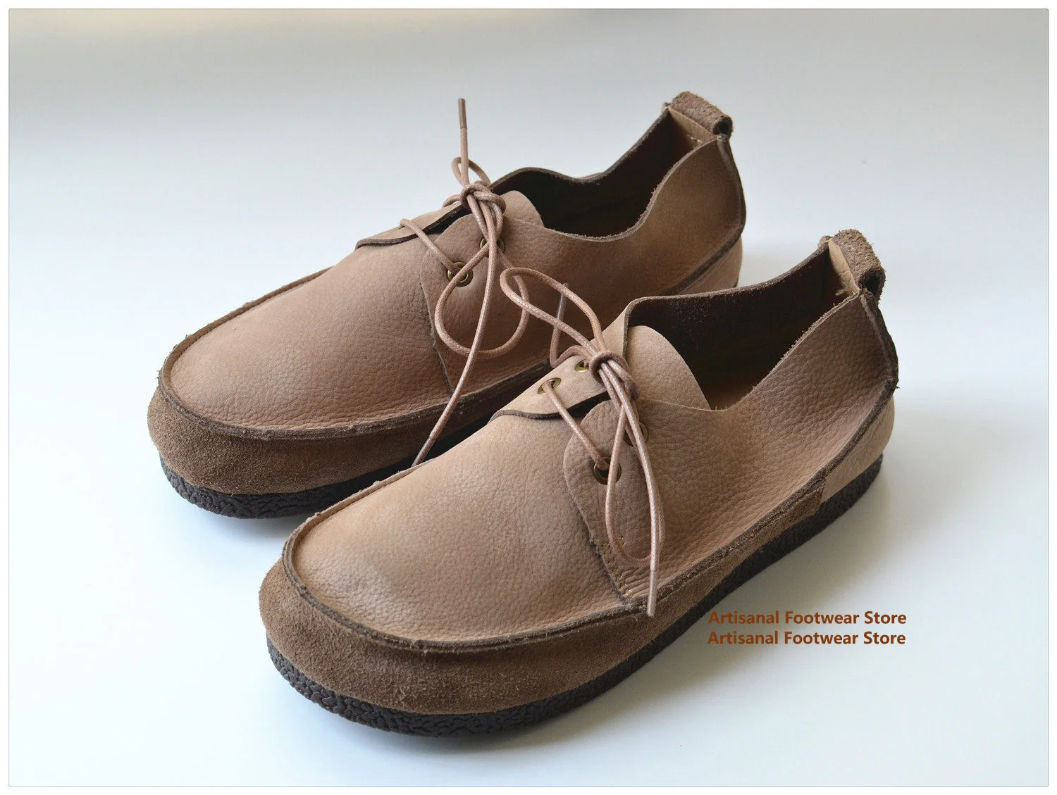 

Retro Soft Leather Men's Single Shoes Round Toe Lace Up Shoes Spring and Summer Breathable Casual Shoes Flat Men's Shoes