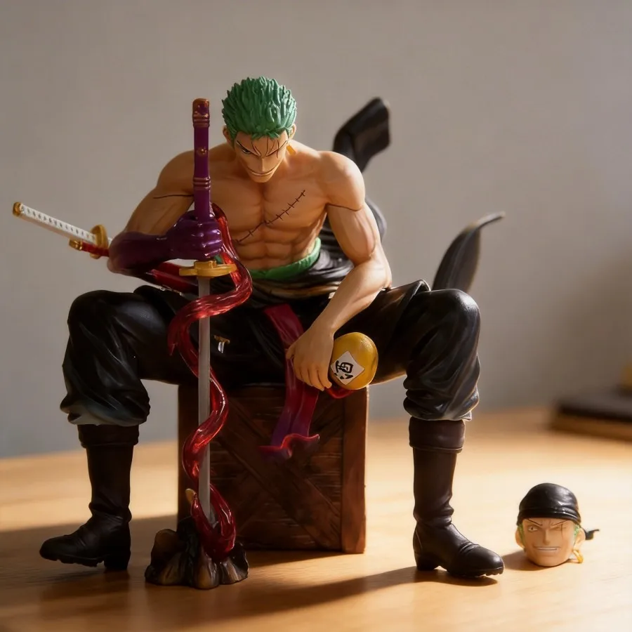 

One Piece Roronoa Zoro BT Sitting Pose POP Scale Anime Figure Desktop Decoration Collection Toy 14cm