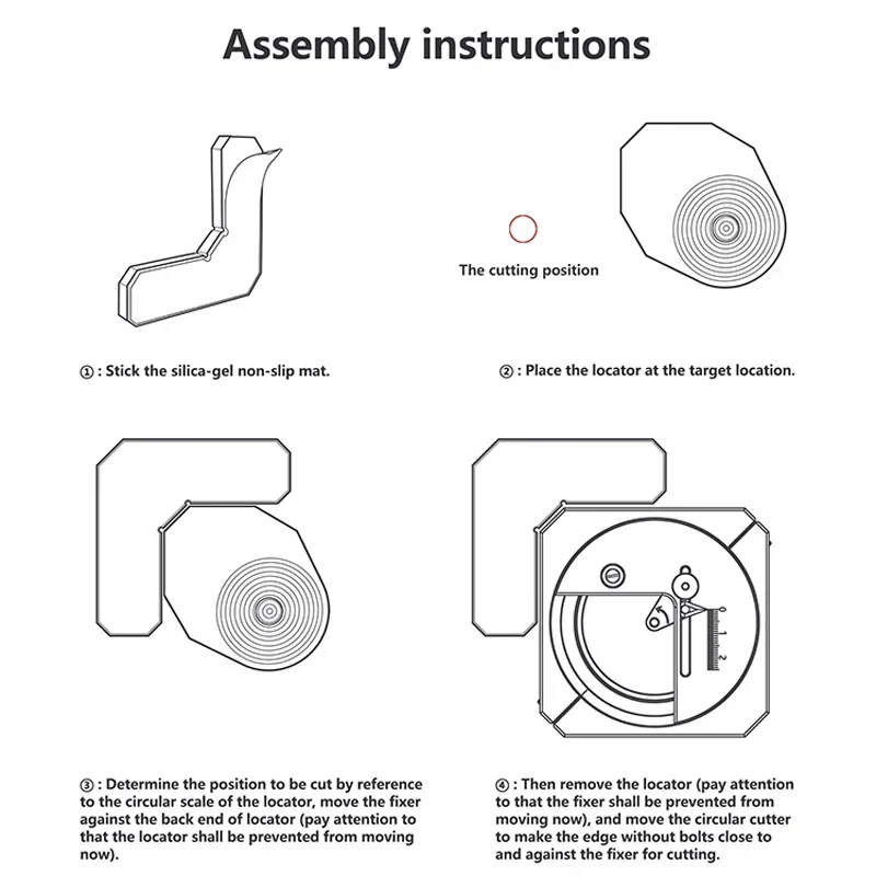 Ferramenta DSPIAE MT-CL localizador para cortador circular de ajuste contínuo para kit de modelo ferramenta DIY