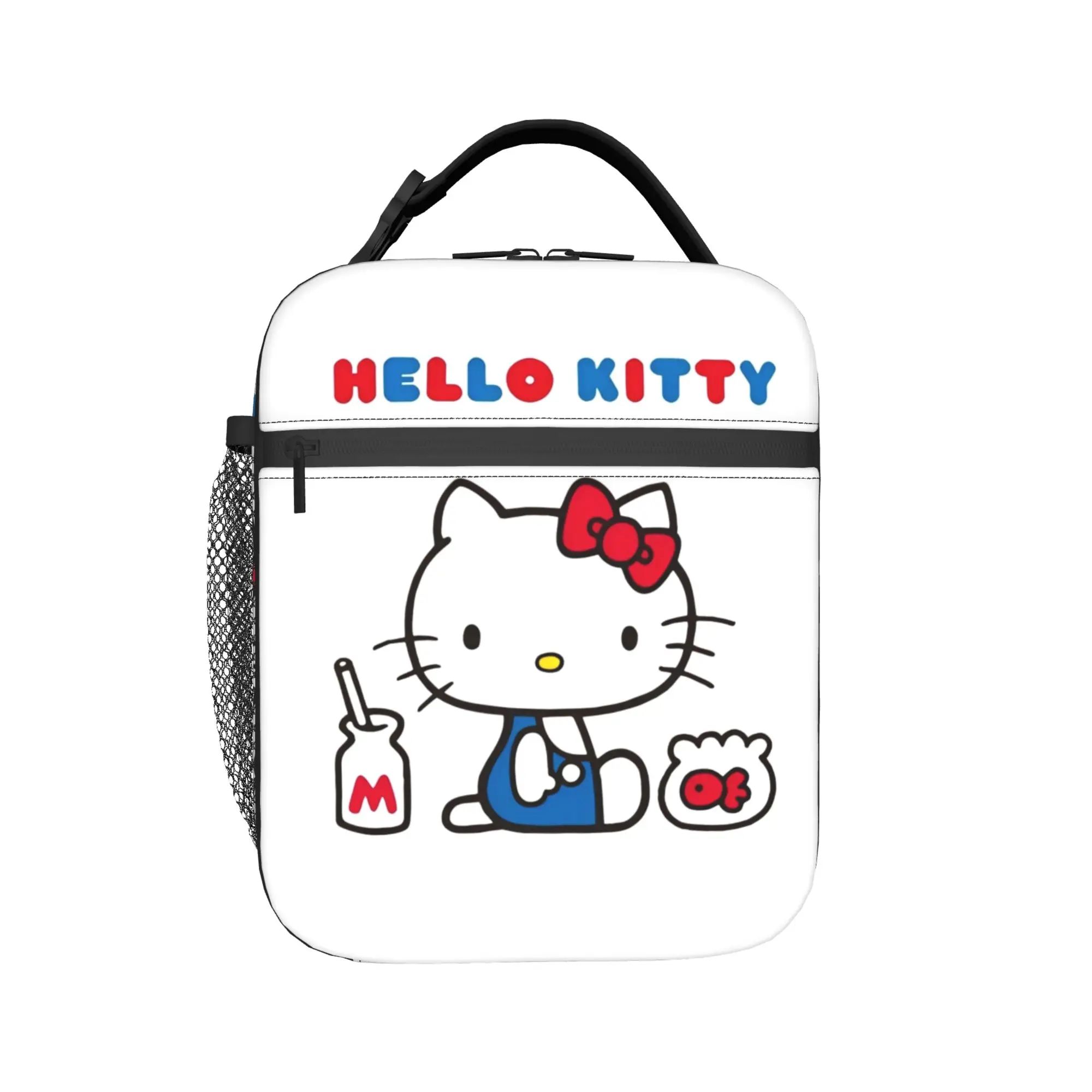 Hello Kitty Milk Insulated Lunch Bags Portable  Reusable Cooler Bag Tote Lunch Box Beach  Outdoor Men Women view 2