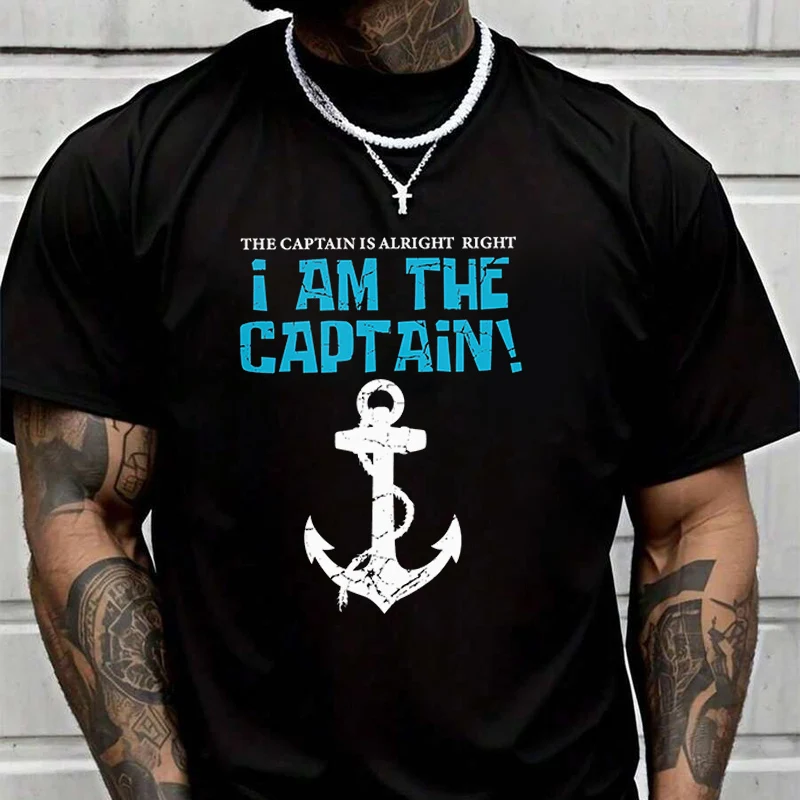 

Мужская и женская футболка с принтом "I Am The Captain", летняя новая футболка с короткими рукавами, весенне-осенняя футболка MotoTop