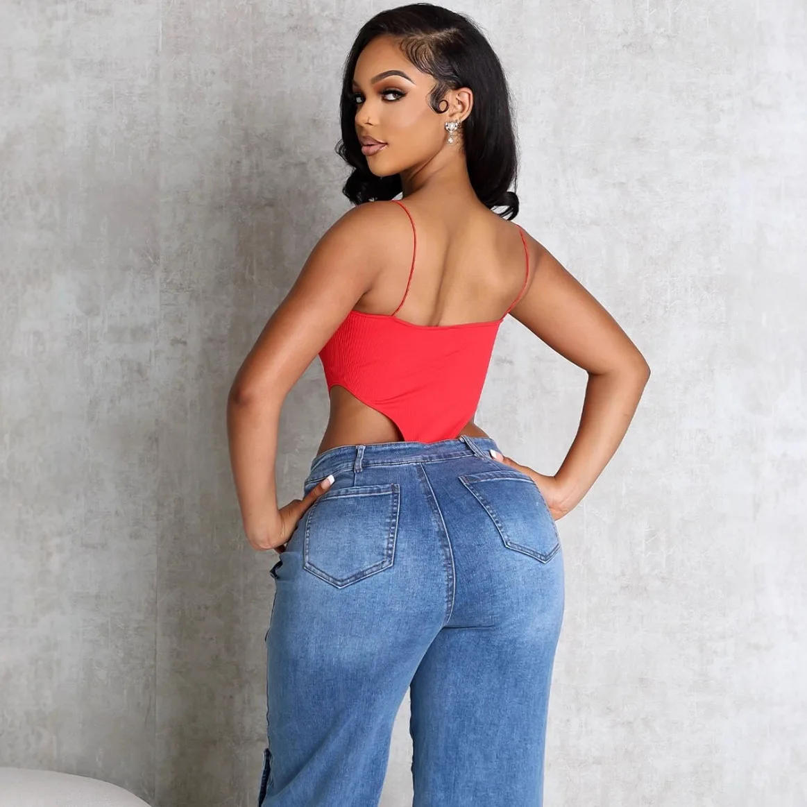 Pantalones largos de mezclilla de pierna recta de cintura alta para mujer, pantalones casuales de moda adelgazantes versátiles Retro Vintage lavados, opciones multicolores