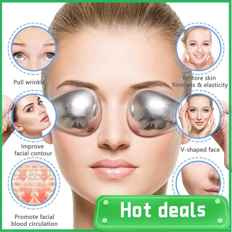 ลูกโลกน้ําแข็งช้อนนวดบํารุงผิวหน้า Freeze เครื่องมือนวดสปาบอลสแตนเลส Face Beauty Roller Cooling