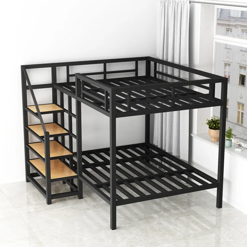 Go to bed, empty elevated bed saves space, loft bed, double decker student bed with new iron frame on top and bottom