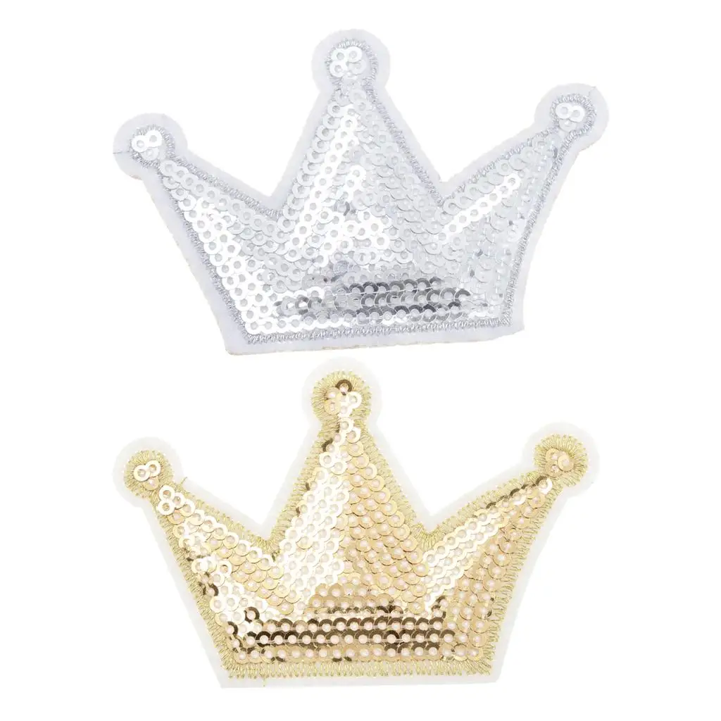 6pcs Crown Embroidery Patches Appliques for Sewing Party Costume Accessories