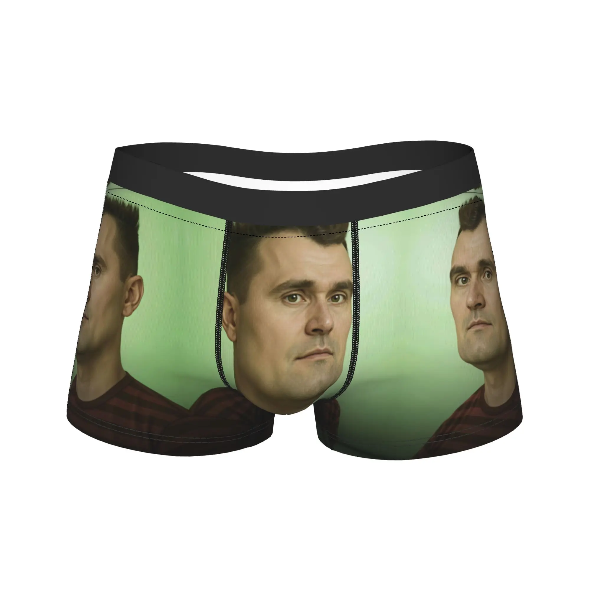 Charlie Kirk Portrait Vintage Meme Underwear  Customs Trunk Quality Male Panties Comfortable Shorts Briefs Birthday Gift