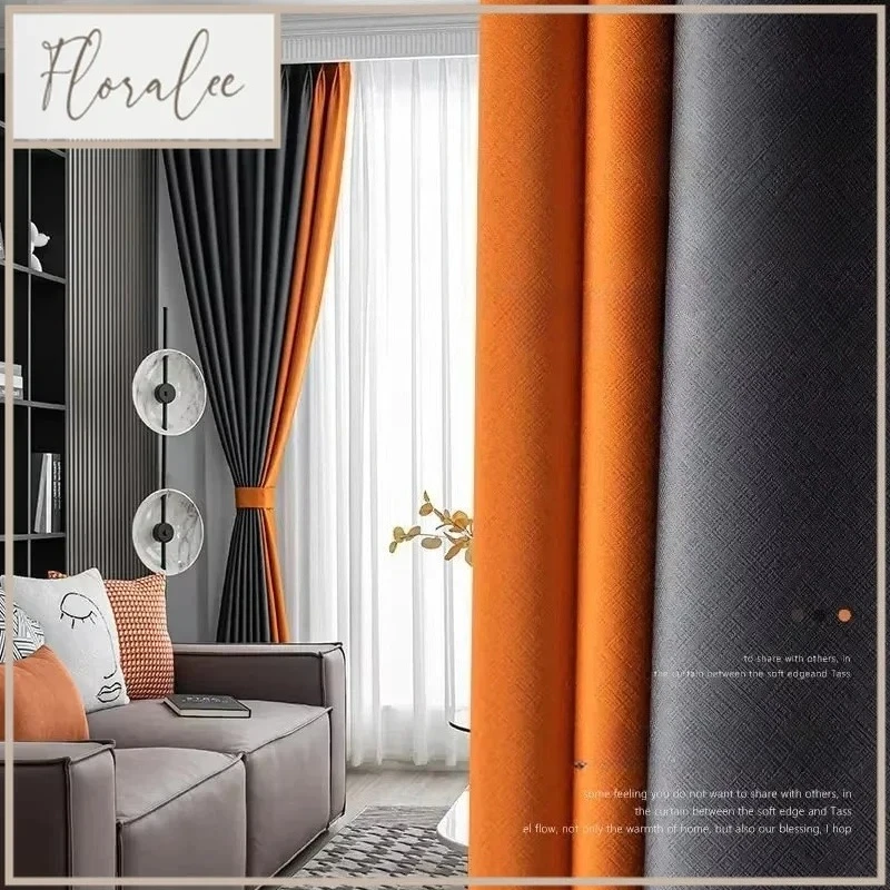 

Blackout Bedroom Soundproof Curtains For Living Room Modern Nordic Minimalist High Precision Fabric Hotel Window Luxury Customm