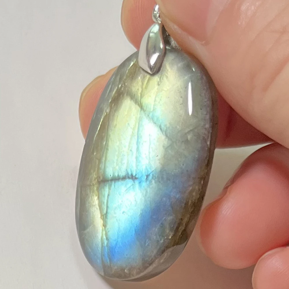 Necklace Pendant Natural Stone Irregular Shape Bead Blue Labradorite