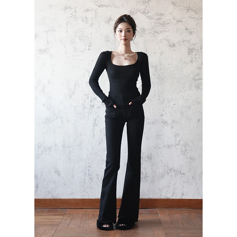 

Джинсы SerioLudere Lazy Egg 00 из хлопка, приталенные, прямые, расклешенные, женские, осенняя коллекция 2024, премиум-деним