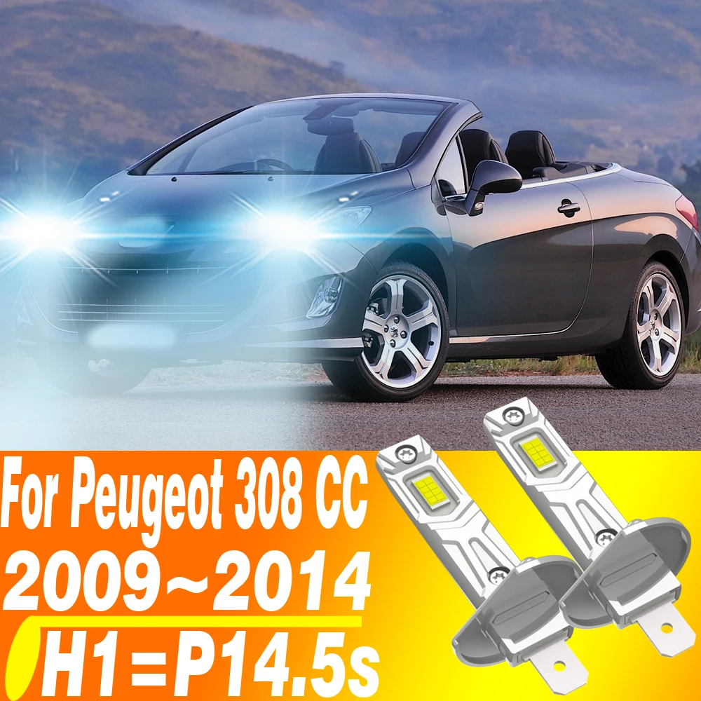 

2pcs H1 Led Headlight Canbus P14.5s Bulb High Beam Auto Fog Diode Moto Driving Running Lamp 12V 55W For Peugeot 308 CC 2009~2014
