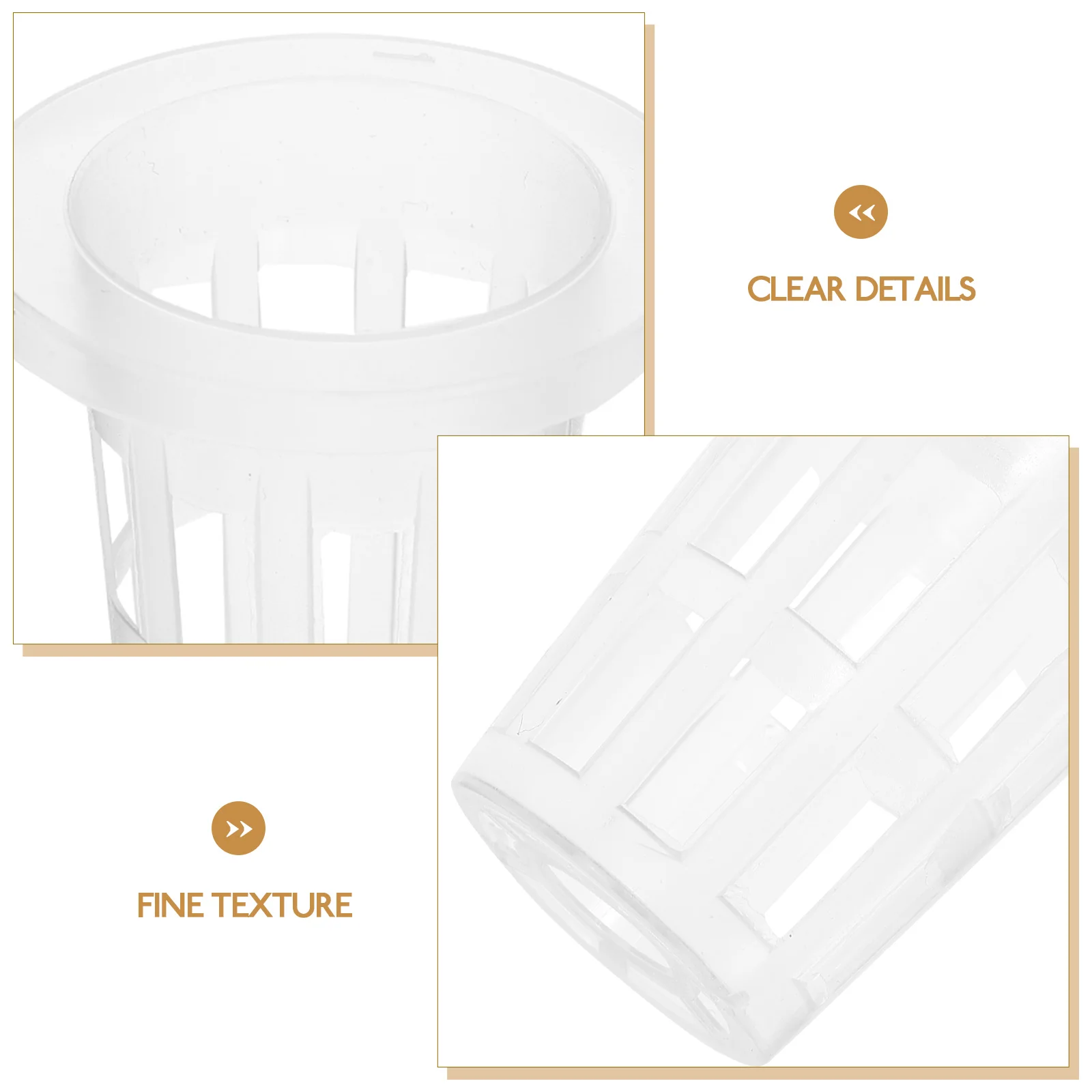 

50pcs Hydroponic Baskets Vegetable Flower Planter Net Pots Garden Balcony Nursery Containers Bucket Mesh Cups For Soil Pebbles