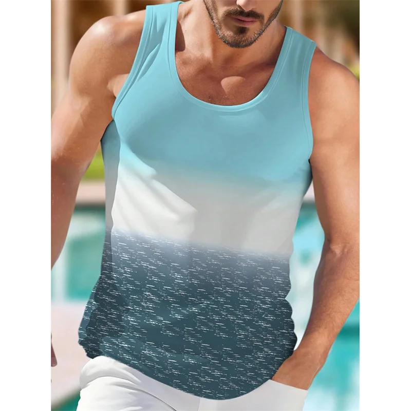 Retro Art Patterns Summer Men Casual Tank Top Personality 3D Print Sleeveless Top Loose Casual Harajuku Gym Fitness Fashion Vest