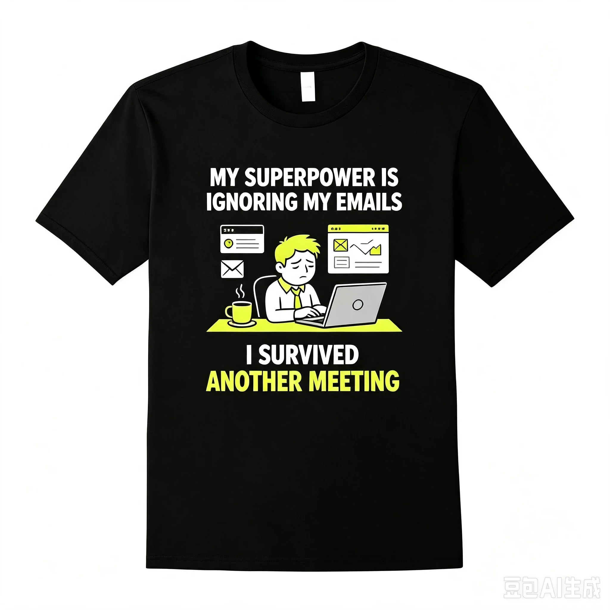 My Superpower Is Ignoring My Emails T-Shirt Funny Office Worker Humor Casual Short Sleeve Tee