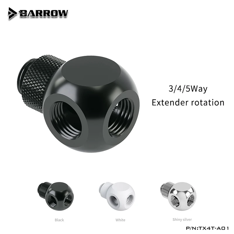 

Barrow Extender Rotation Fittings 3 4 5Way Cubic Adaptor Seat Water Cooling Computer Accessories TX3T-A01 TX4T-A01 TX5T-A0