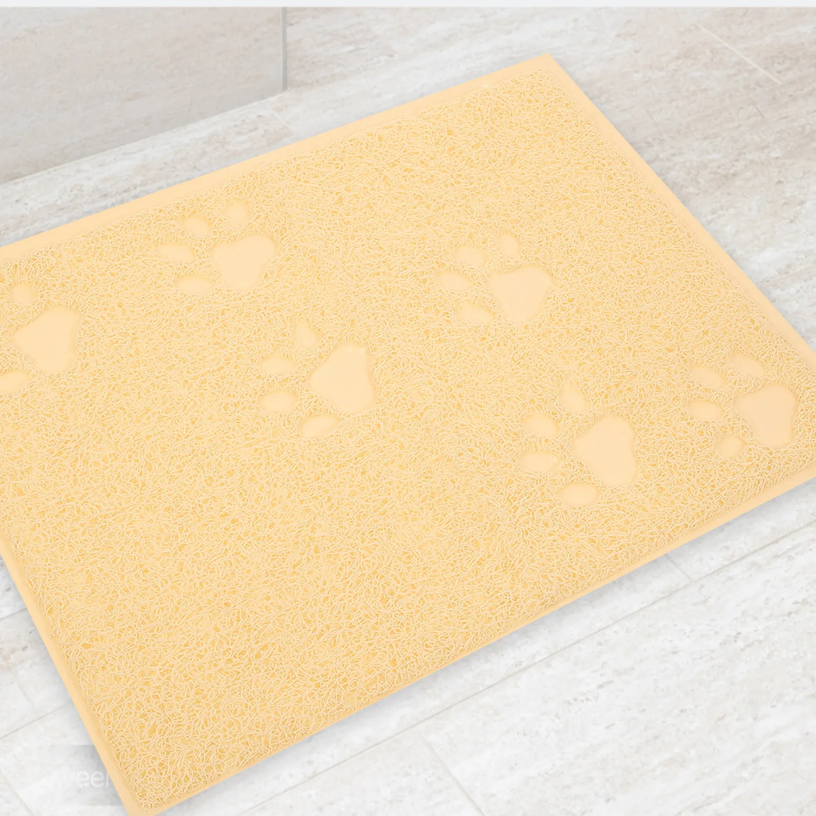 2 Pcs Litter Catching Mat Beige Protector Pet Rug Littler Mats Catcher Collection Cute