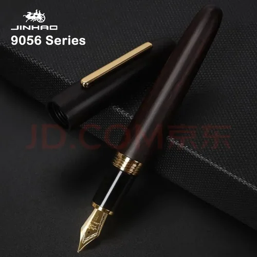 Jinhao 9056 pluma estilográfica de madera Natural hecha a mano M/F punta Clip dorado pluma de tinta escuela negocios Oficina escritura útiles escolares PK 9019