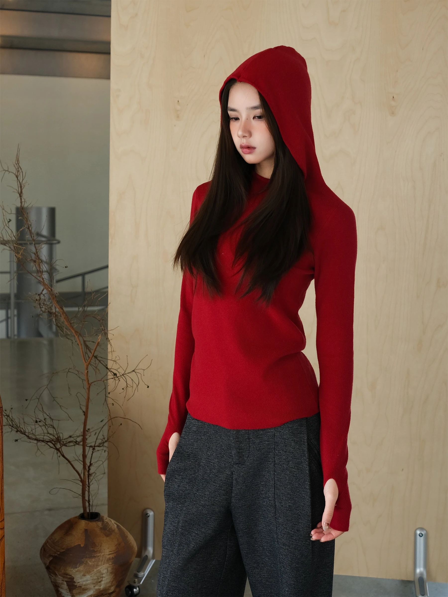 

Женская вязаная шапка-свитер NeoStaple, облегающий базовый слой, уличный стиль, длинный рукав, термоизоляционное пальто, повседневный...