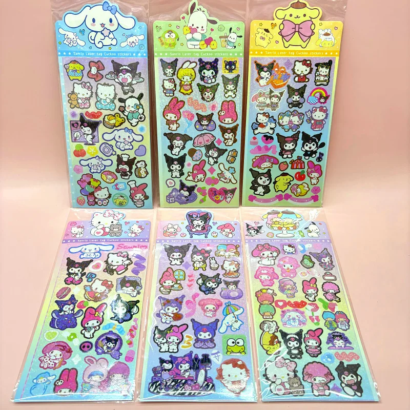 40pcs/lot Sanrio Kuromi Melody Stickers Cute Cinnamoroll Scrapbooking DIY Diary Decorative Sealing Sticker Album Stick Label