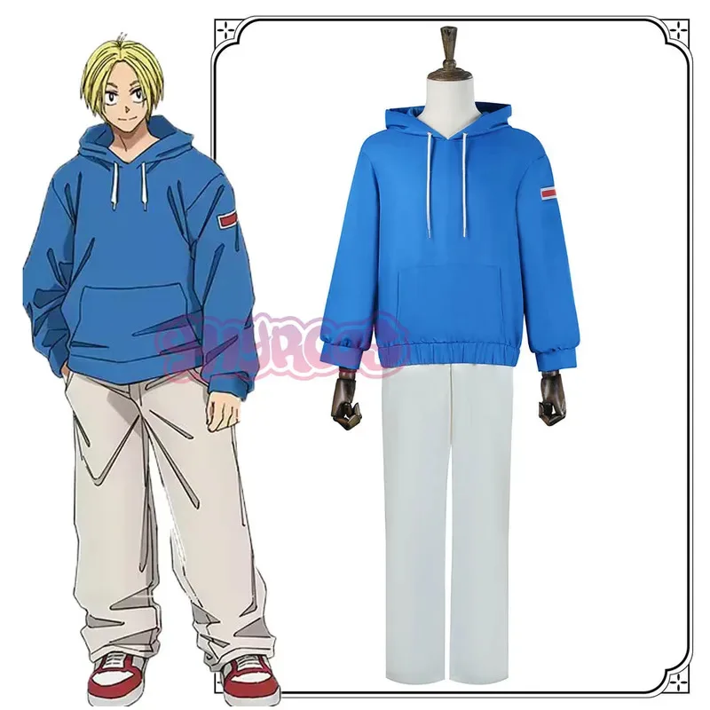 

Sakamoto Days Shin Asakura Cosplay Costume Blue Sweatshirts Trousers Blonde Wig Anime Cosplay Uniform Outfit Halloween Prop