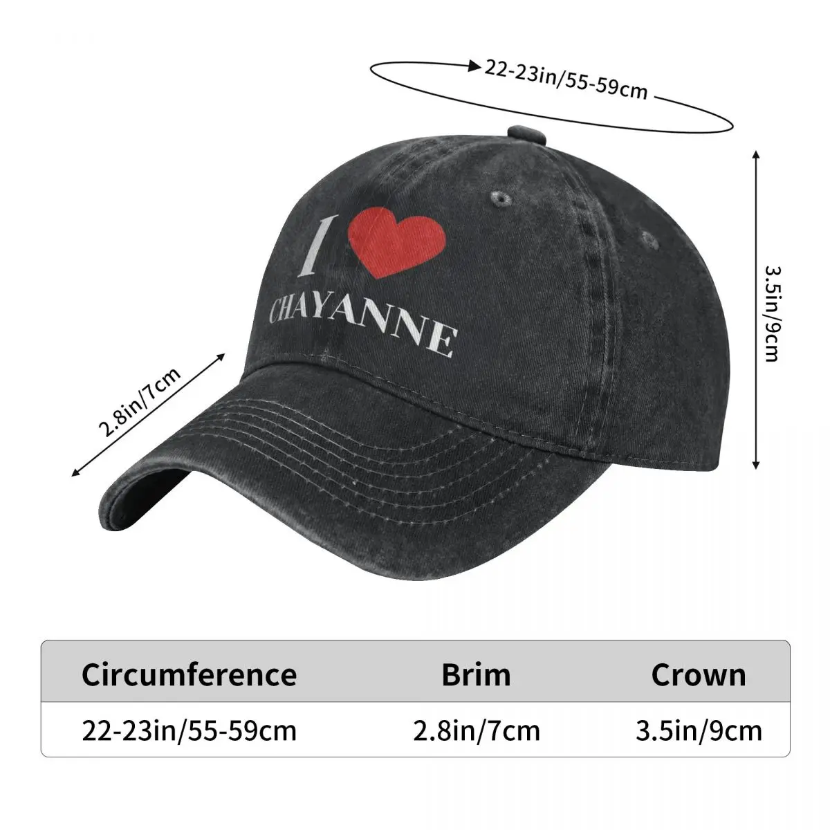 Vintage I Love Chayanne Baseball Cap Unisex Style Distressed Washed Sun Cap Outdoor Running Golf Hats Cap