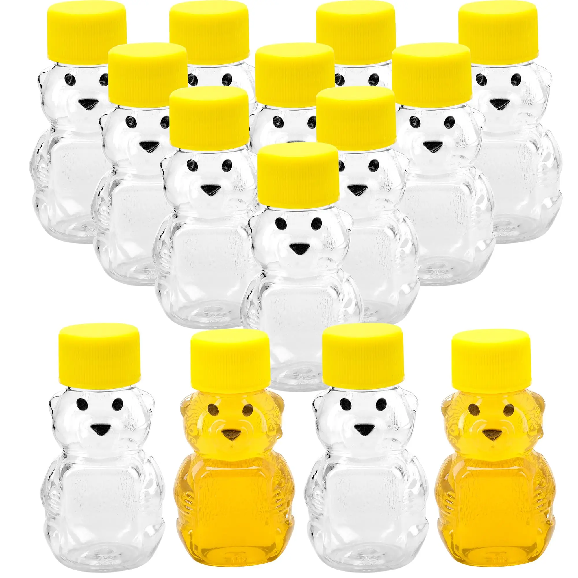 20pcs/50pcs 2 oz Honey Bear Bottle with Yellow Lids Bear Shape Juice Bottle Wedding Guest For Gifts Baby Shower Party Favors