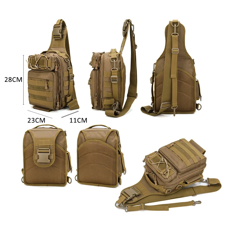 Outdoor Military Backpack Tactical Shoulder Bag Camping Sling Travel Hiking Sport Chest Pack Fishing