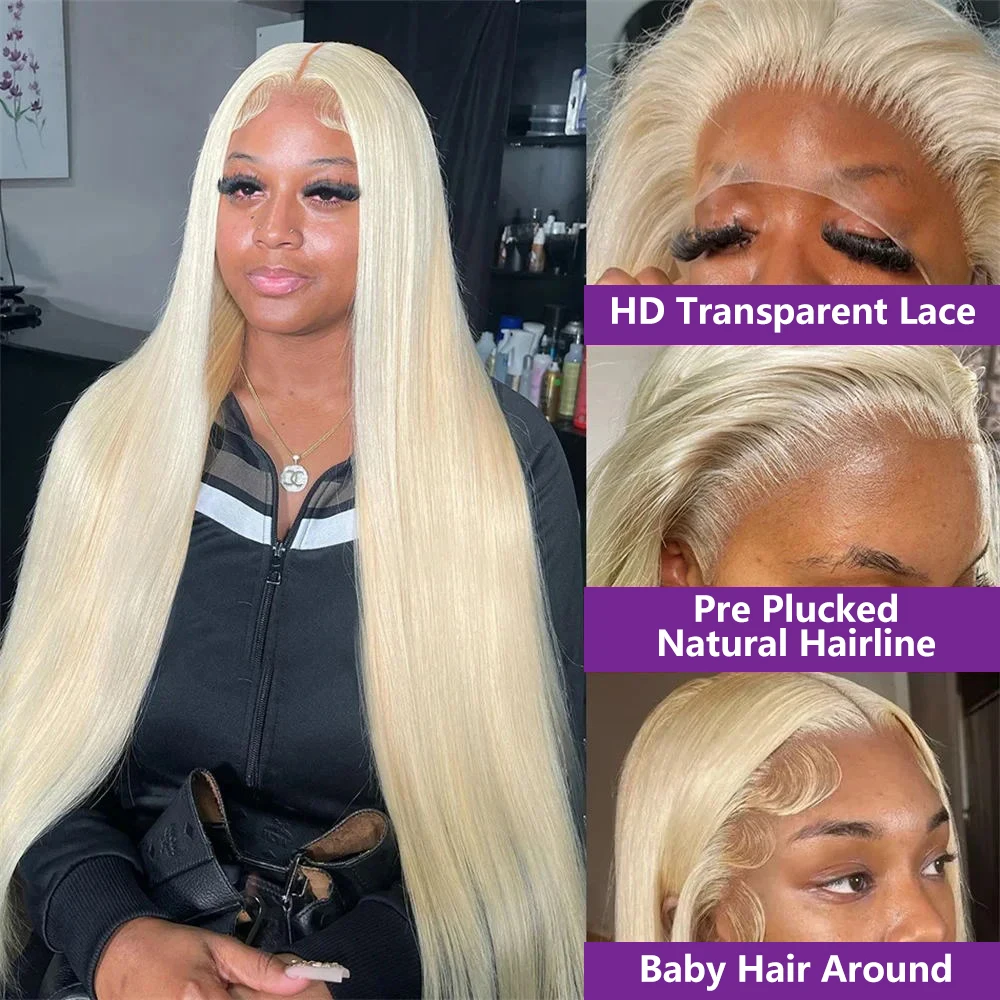 Blond Lace Front Wig Human Hair 613 Frontal Wig 13x6 13x4 HD Lace 200% Brazilian Straight Lace Front Wigs Colored Human Hair Wig