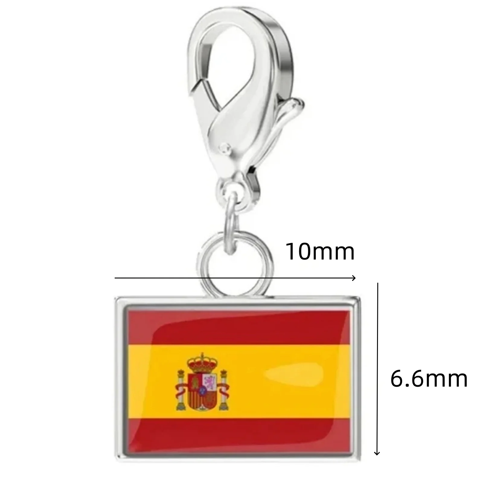 Flaggen-Karabinerhaken Stahlanhänger Edelstahl Mode Französische Deutsche Nationalflagge Anhänger DIY Armband Schlüsselanhänger Geschenk – Detail 14