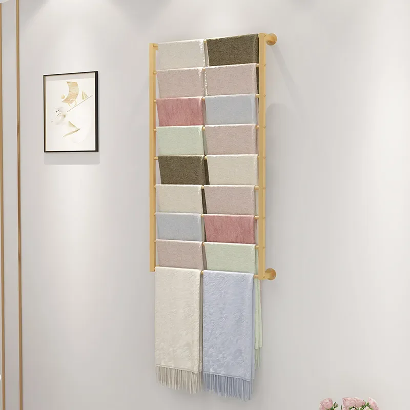 Iron Artwork With Painted FinishScarf Display Rack Silk Scarf Rack Wall Multi-layer Hanger Shawl Fabric Towel Pendant Display St 4