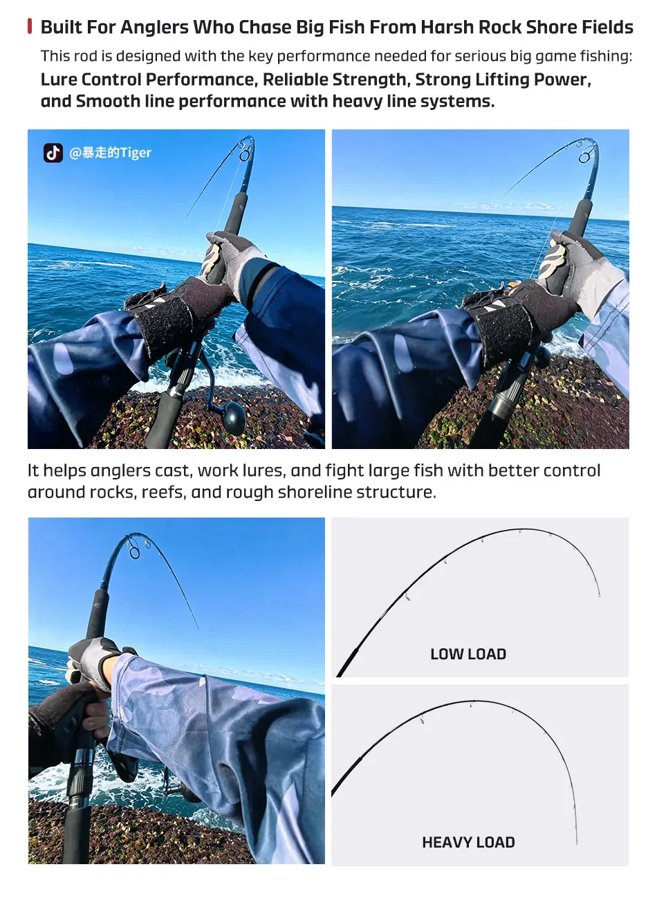 NOEBY 2,87m 3,05m Voyager Shore Casting Angelrute Max. Bremskraft 21kg Fuji Teil 2 Abschnitte H XH XH+ für Großfische GT Thunfisch Angelrute – Detail 13