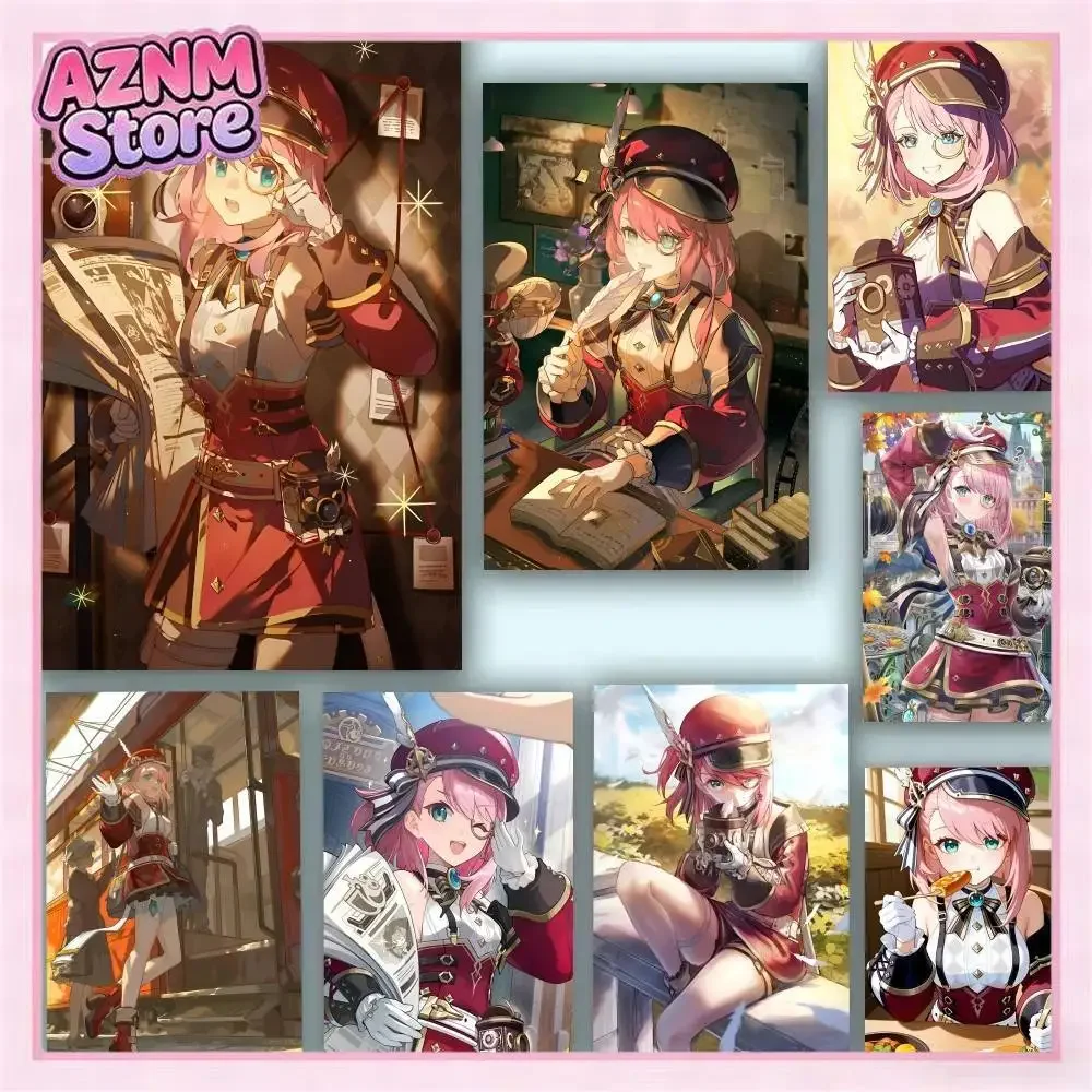 Game Genshin Impact Charlotte  Posters  Waterproof Ideal For Living Room Bedroom Bar Decoration