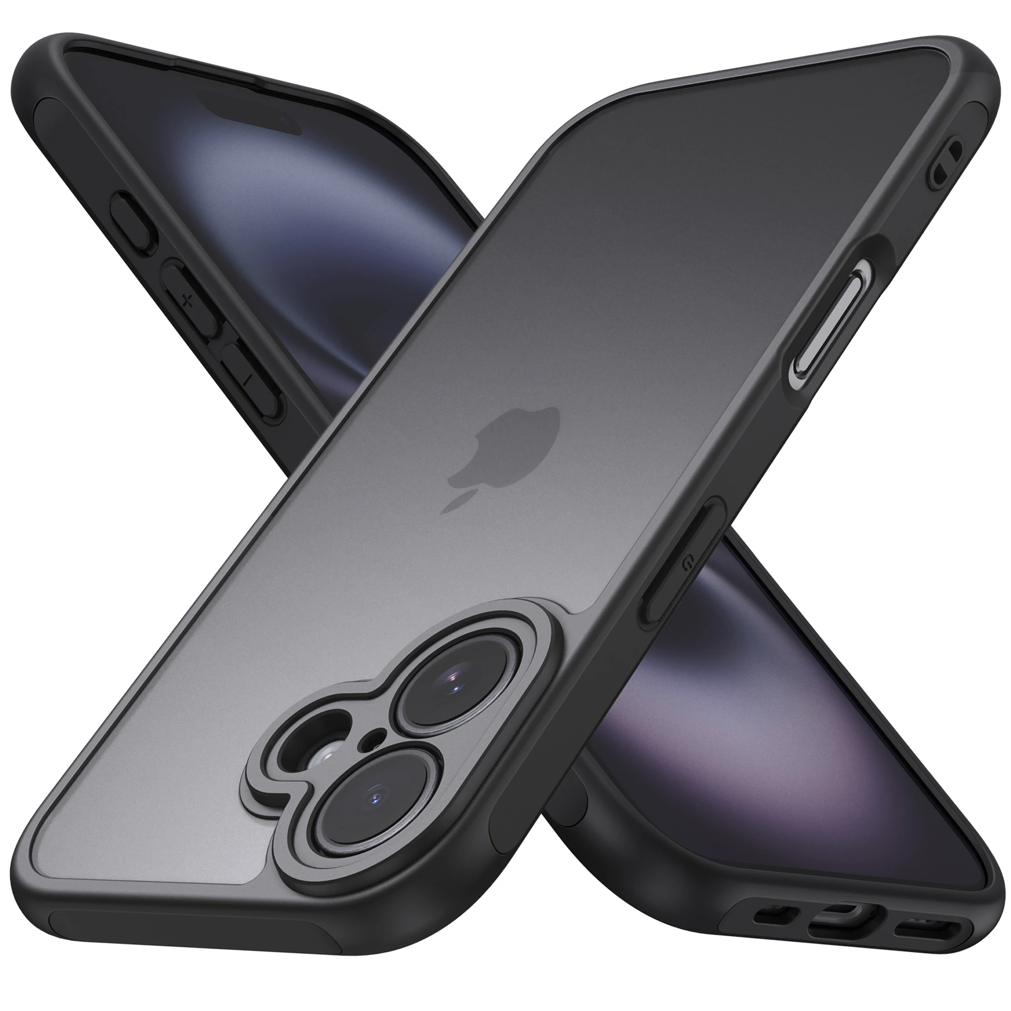 

Матовый полупрозрачный чехол для телефона для iPhone 11, 12, 13, 14, 15, 16, черная прозрачная задняя крышка, защитный чехол для iPhone 12 Mini XR Funda