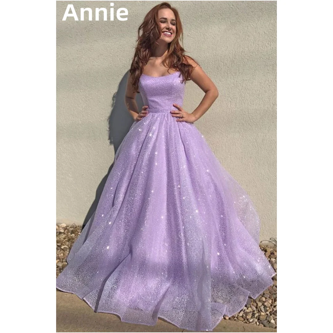 Annie Lavender Purple Prom Dresses Sweet Glitter Tulle Prom Dress Special Occasion Party Dresses 2024Vestidos De Fiesta