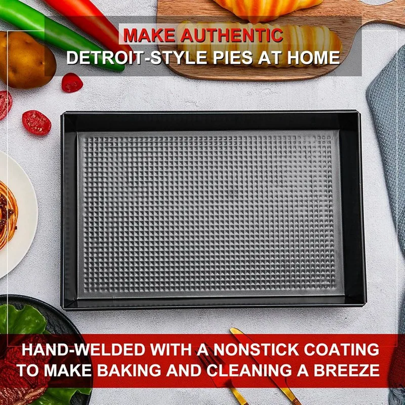 

【PARTY】3 шт. противень для пиццы в стиле Детройт, твердые прямоугольные формы для пиццы с антипригарным покрытием, блюдо для пиццы в сицилийском стиле, предварительно сезонные формы для выпечки