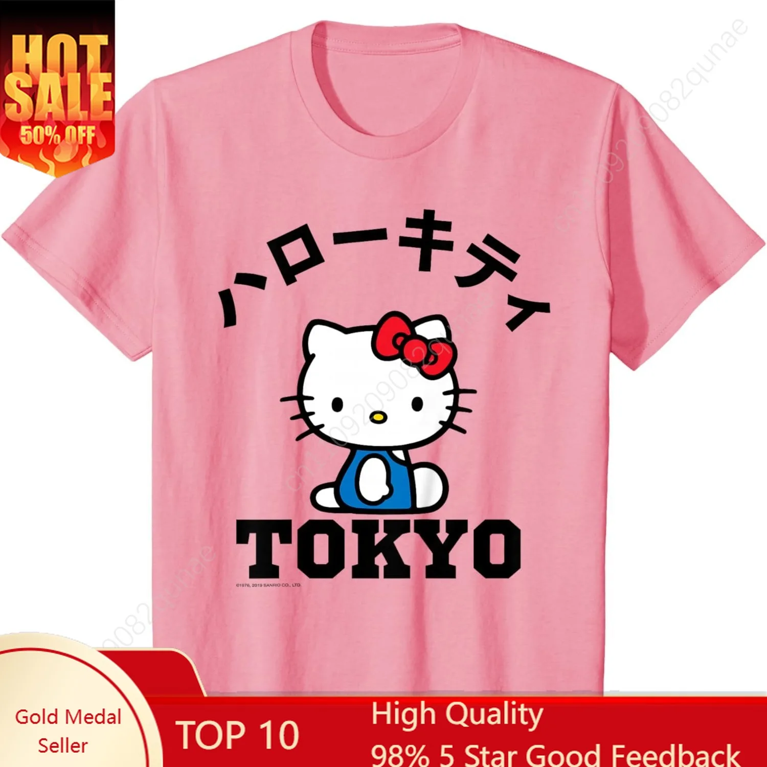 

Hello Kitty Tokyo Tee Shirt T-Shirt Woman Tshirt Female Short Sleeved