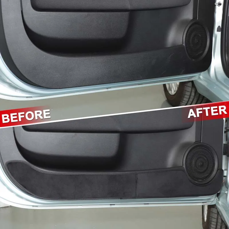 

For Fiat 500 2007-2024 Velvet Black Car Door Anti-Dirt Mat Anti-Slip Mat Decorative Sticker Interior Car Accessories