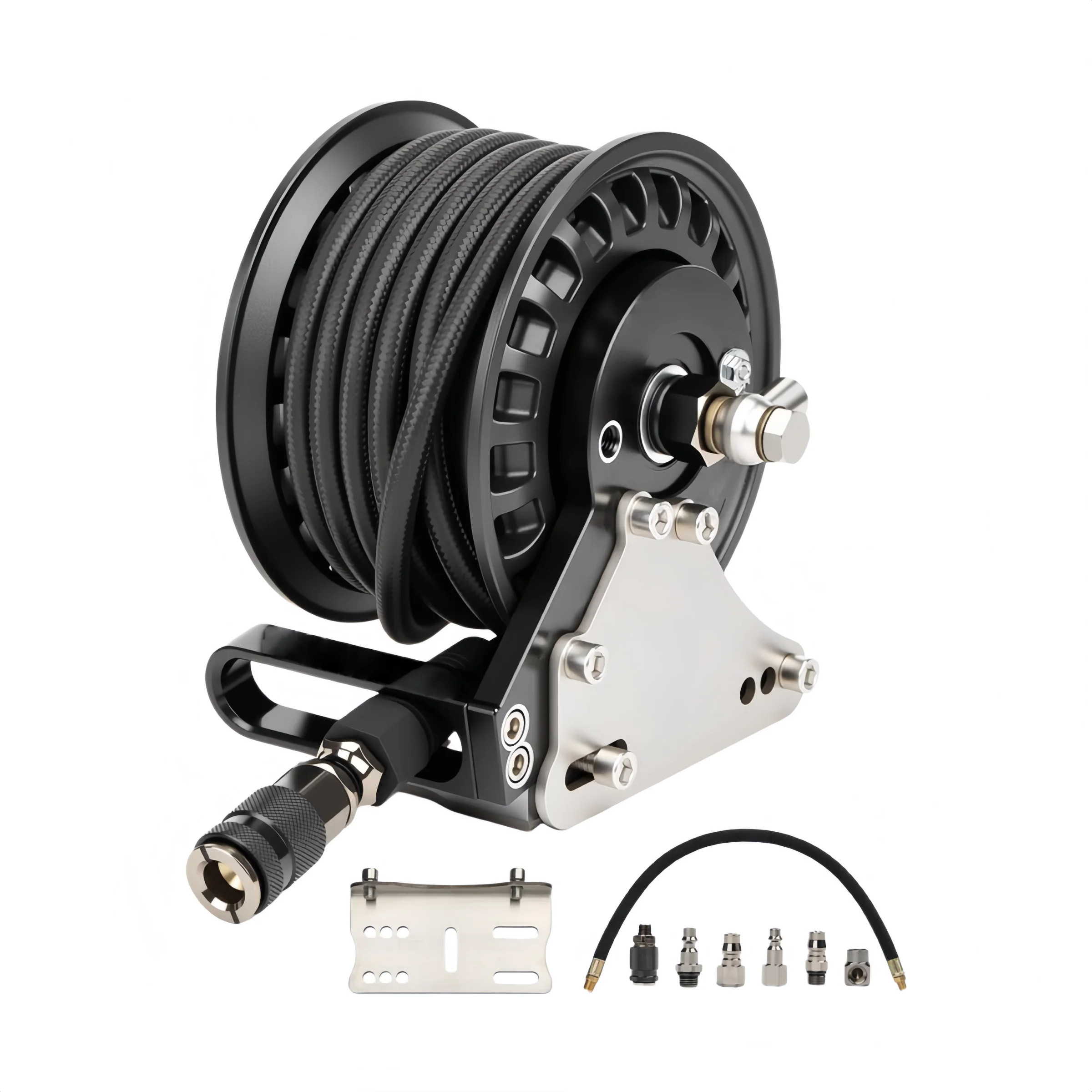 Self Retracting 220PSI 7m Hose All-Terrain Tire Inflator 4x4 Off-Road Air Pump Automatic Retractable Air Hose Reel for Garage