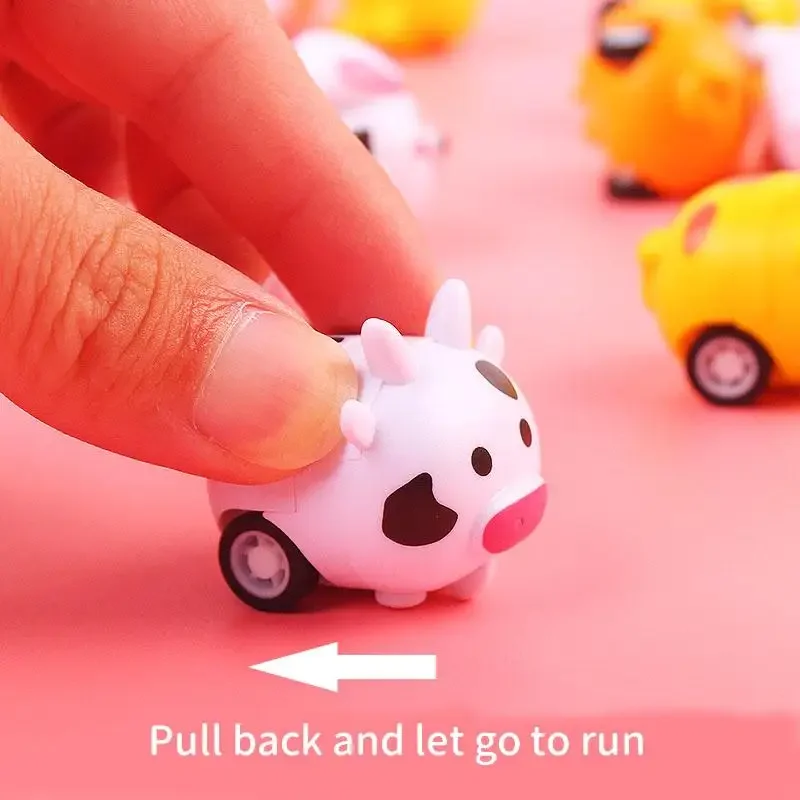 5pcs Children Mini Pull Back Car Toy Cartoon Animals Stunt Toy Cars Mini Inertia Car Kids Educational Toys For Children Boy Girl