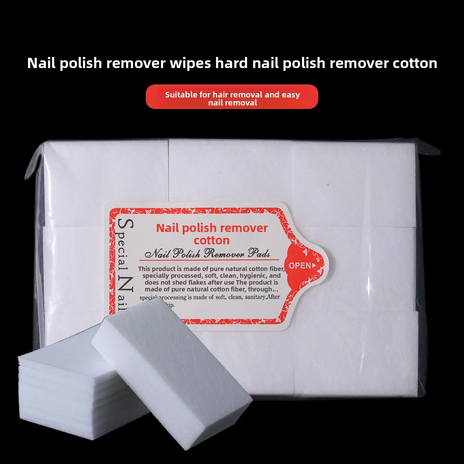 糸くずの出ないネイルコットンパッド 400/550/1000枚入り プロ用ジェルポリッシュリムーバーパッド ネイルアートクリーニングツール ネイルケア用