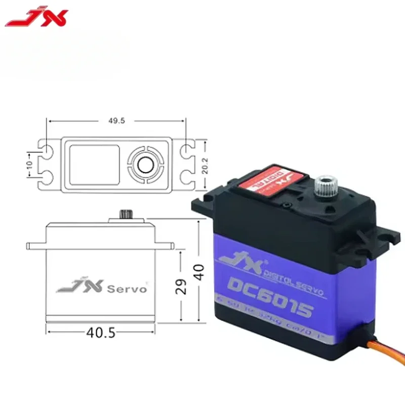 JX Servo DC6015 15KG Metal Gear 4.8-6.6V 0.10 Sec Servo digitale a coppia elevata per accessori per aerei robot per auto RC