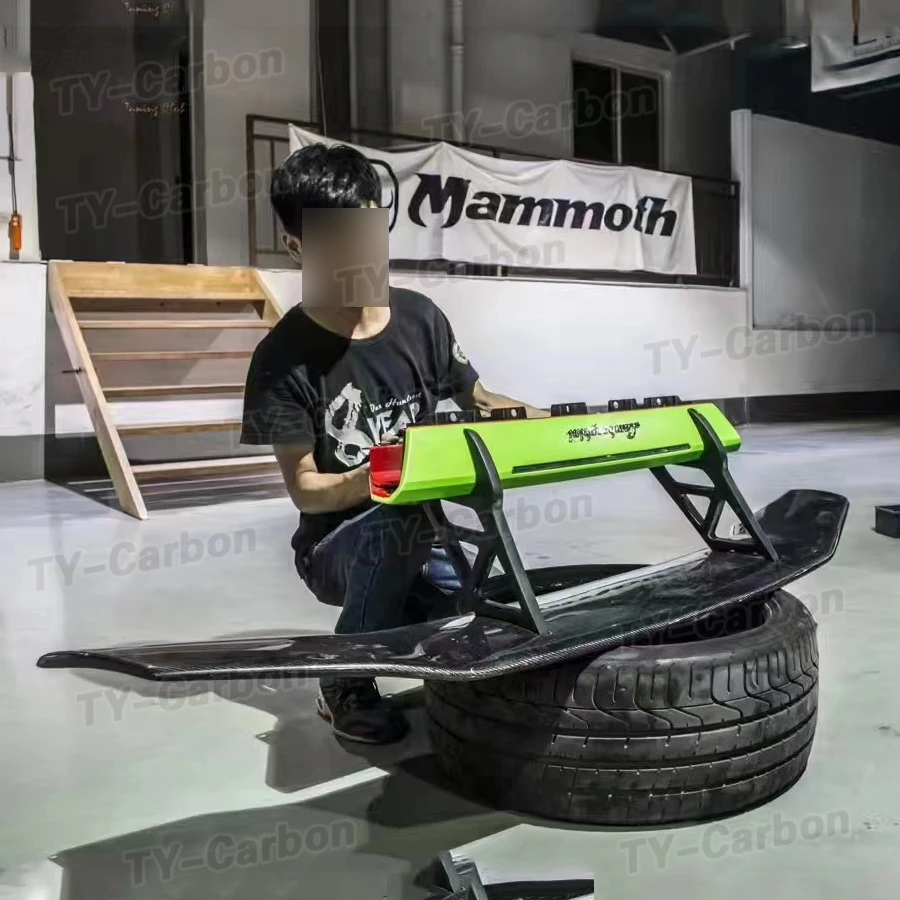 أجنحة سباق خلفية من ألياف الكربون الحقيقية مناسبة لامبورغيني هوراكان LP610 LP580 DMC نمط سبويلر #6