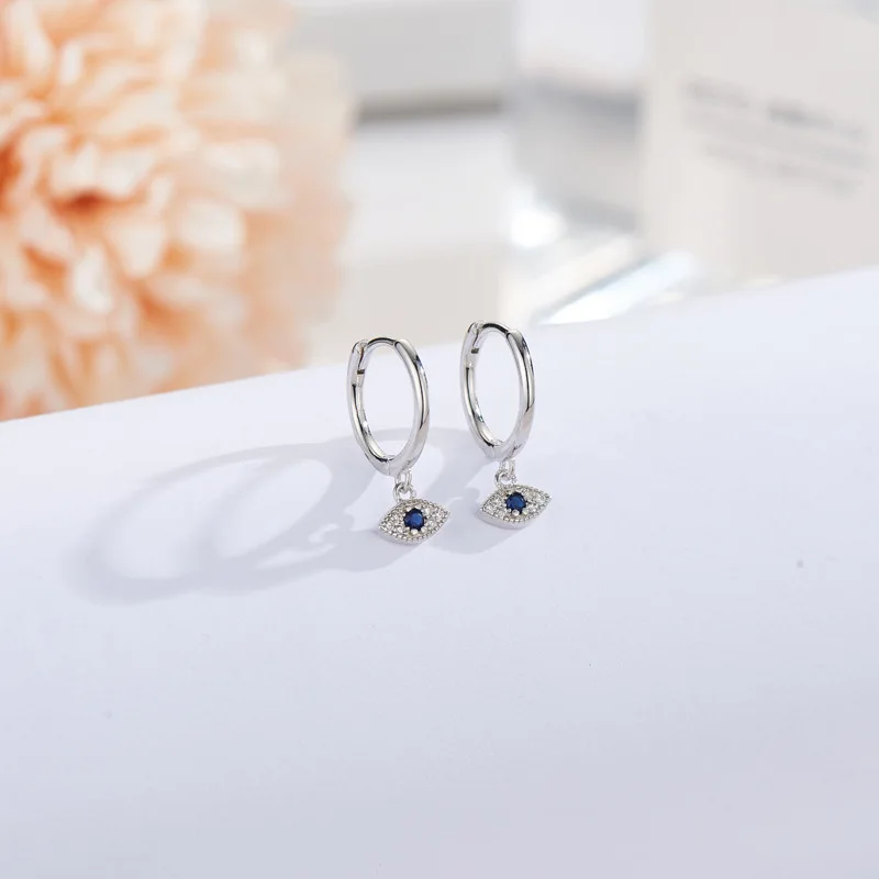 REETI 925 Sterling Silver Shiny Inlaid Micro Cubic Zircon Eyes Hoop Earrings Ear Jewelry For Women Party Gifts