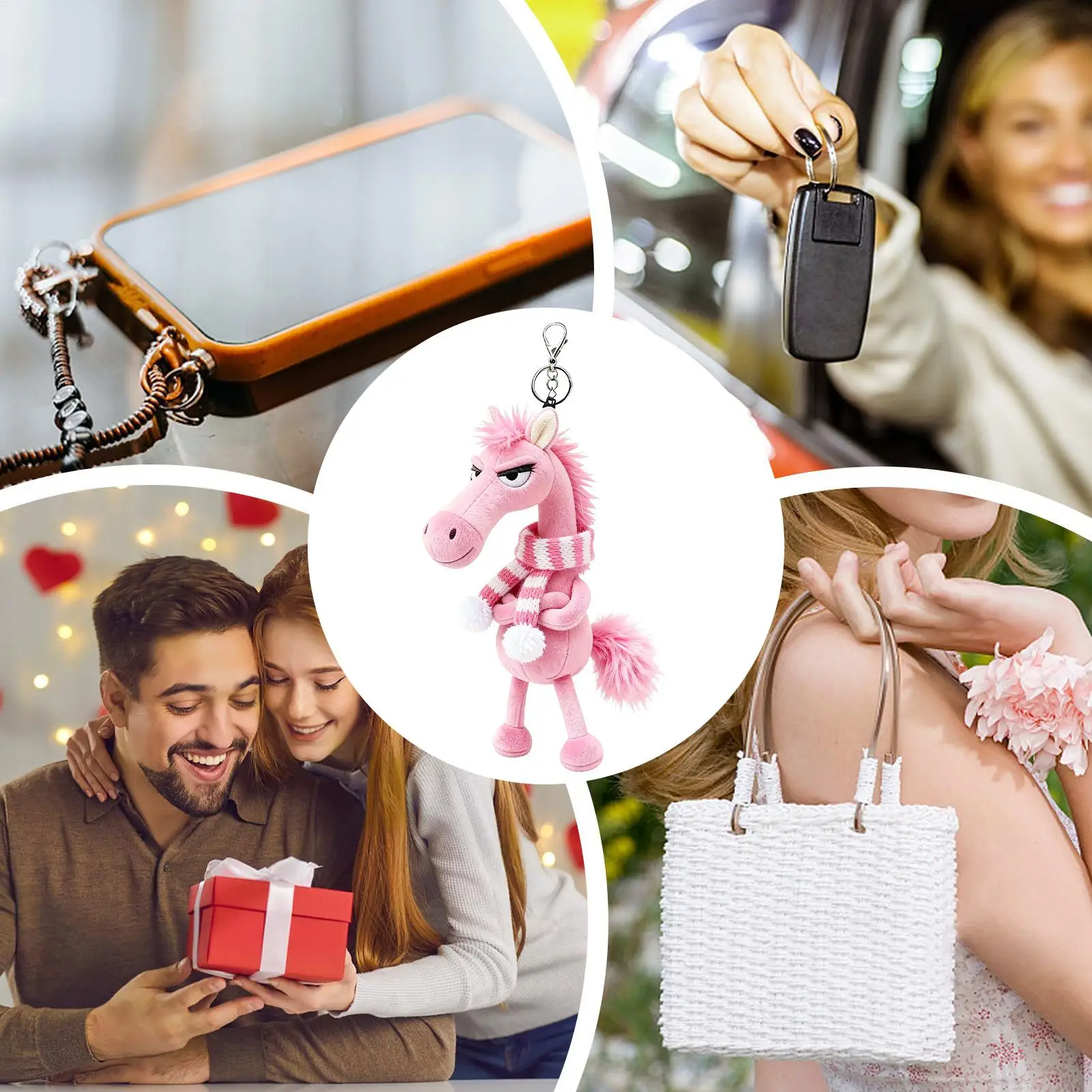 ตุ๊กตาม้าขนนุ่มน่ารักแบบใหม่ กระเป๋าเป้สะพายหลัง พวงกุญแจ ของเล่นห้อยกระเป๋า ตุ๊กตาแอคชั่นฟิกเกอร์ ของเล่นสร้างสรรค์สำหรับเด็ก